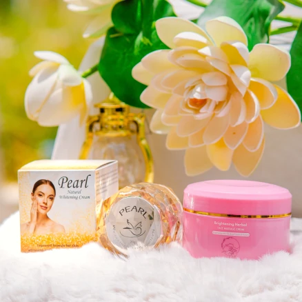 Pearl Whitening Night Cream+ Brightening Herbal Face Massage Cream